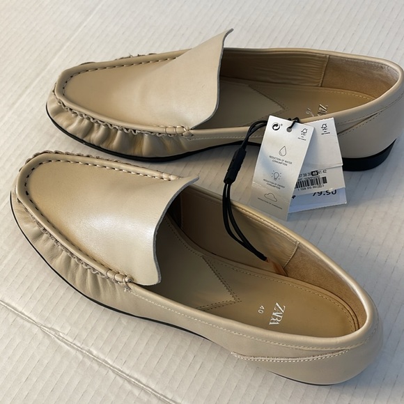 NWT Zara Leather Loafers - Picture 10 of 14